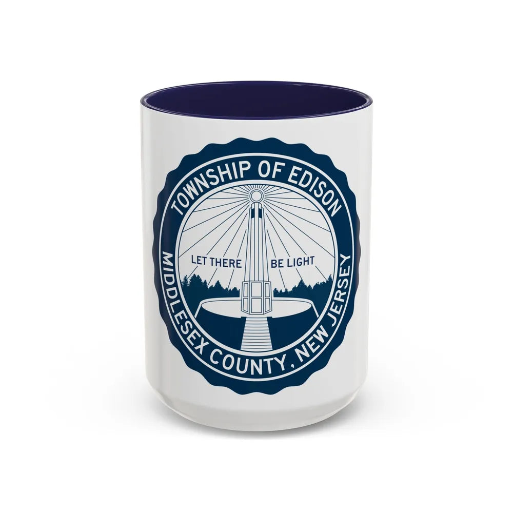 Seal of Edison NJ - Accent Coffee Mug-15oz-Navy-Go Mug Yourself