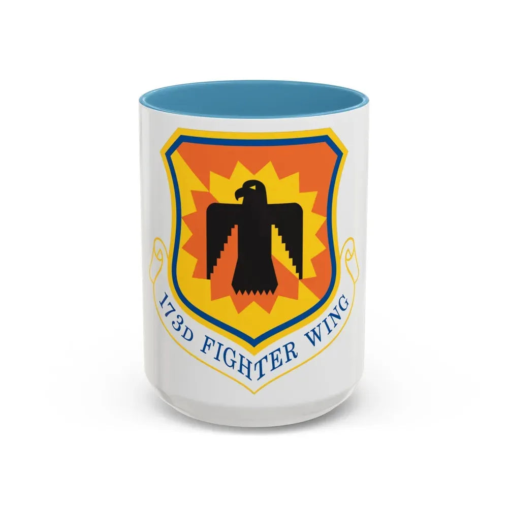 173rd Fighter Wing (U.S. Air Force) Accent Coffee Mug 15oz Light Blue - Go Mug Yourself