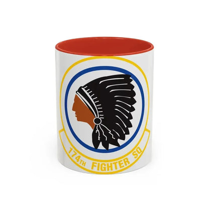 174 Fighter Squadron (U.S. Air Force) Accent Coffee Mug 11oz Red - Go Mug Yourself
