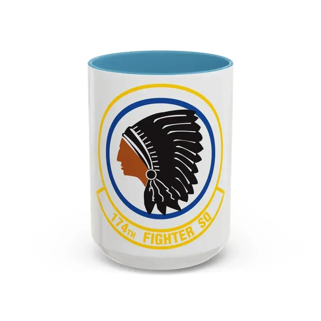174 Fighter Squadron (U.S. Air Force) Accent Coffee Mug 15oz Light Blue - Go Mug Yourself
