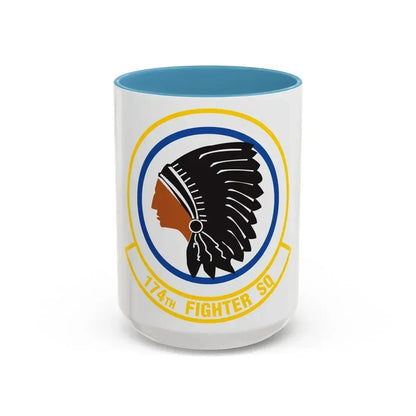 174 Fighter Squadron (U.S. Air Force) Accent Coffee Mug 15oz Light Blue - Go Mug Yourself
