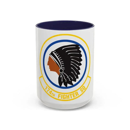 174 Fighter Squadron (U.S. Air Force) Accent Coffee Mug 15oz Navy - Go Mug Yourself