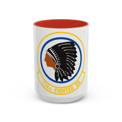 174 Fighter Squadron (U.S. Air Force) Accent Coffee Mug 15oz Red - Go Mug Yourself