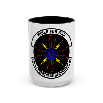 690 Cyberspace Operations Squadron AFSPC (U.S. Air Force) Accent Coffee Mug