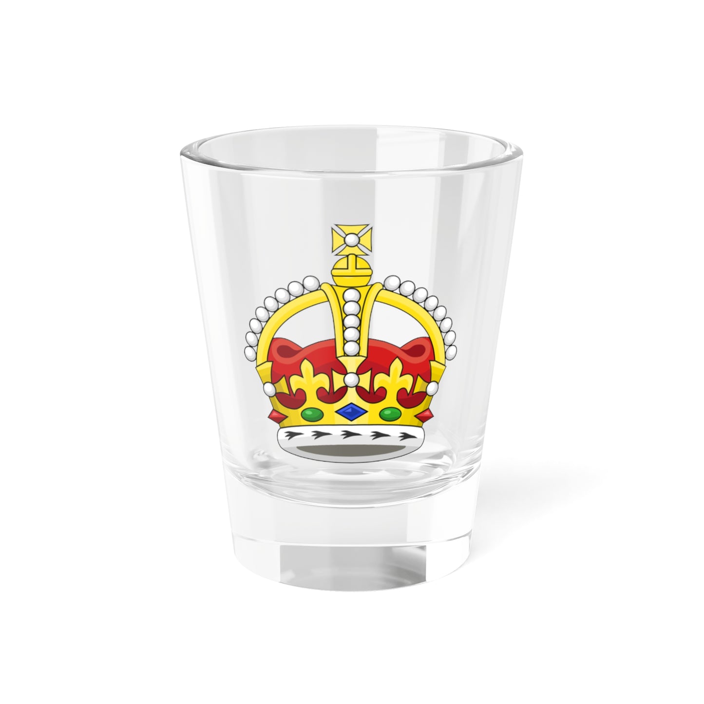 Kings Crown variant (United Kingdom) (Coat of Arms) Shot Glass 1.5oz