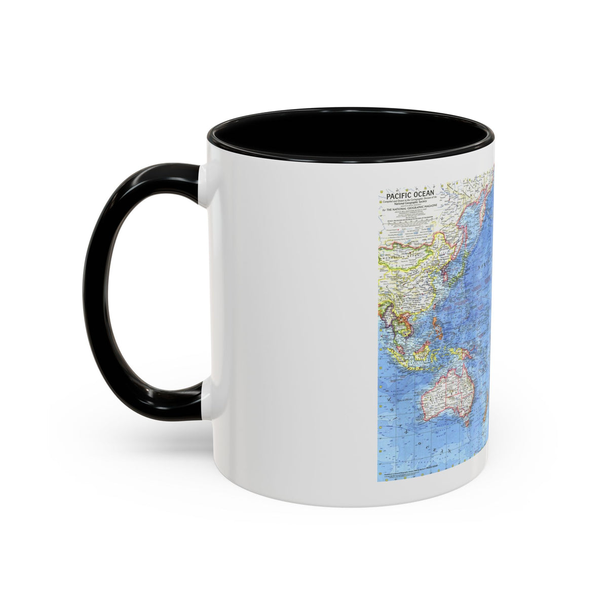 Pacific Ocean (1969) (Map) Accent Coffee Mug
