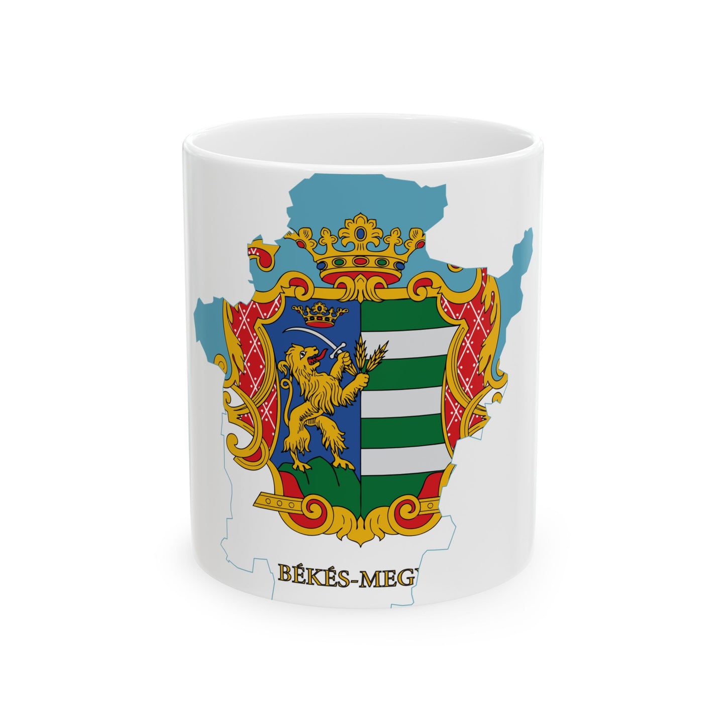 Flag-map of Bekes County (Hungary) White Coffee Mug