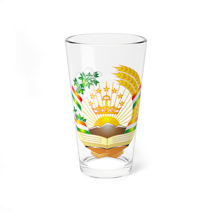 Emblem of Tajikistan 2 (Tajikistan) (Coat of Arms) Pint Glass 16oz