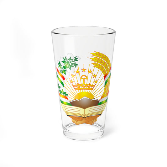 Emblem of Tajikistan 2 (Tajikistan) (Coat of Arms) Pint Glass 16oz