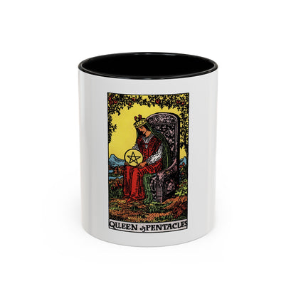 The Queen of Pentacles (Tarot Card) Accent Coffee Mug