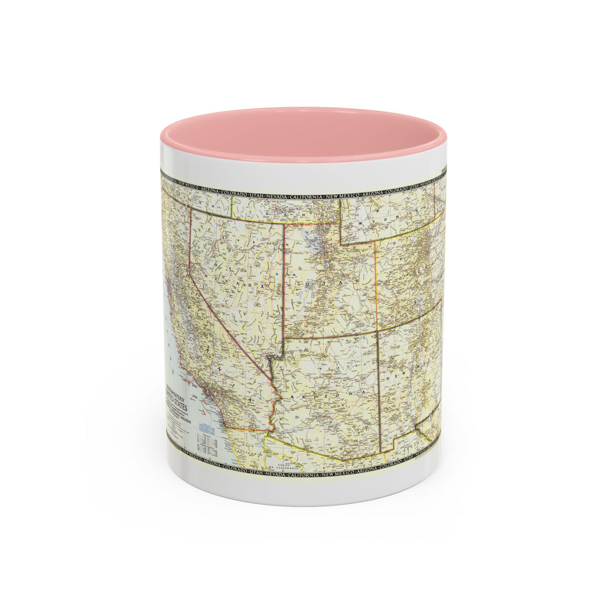 USA - Southwestern (1948) (Map) Accent Coffee Mug