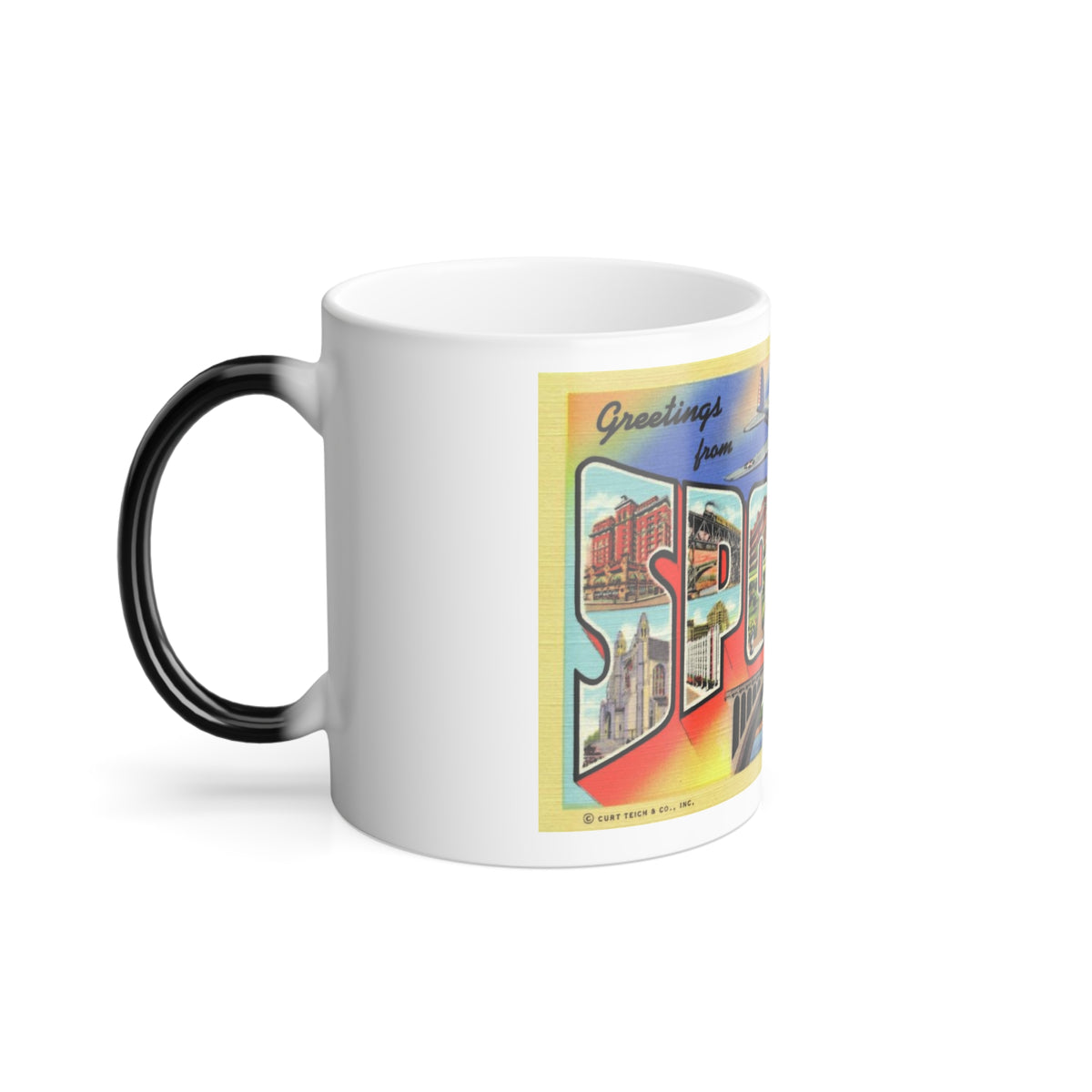 Greetings from Spokane Washington (Greeting Postcards) Color Changing Mug 11oz