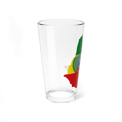 Flag map of Ethiopia 1987-1991 (Ethiopia) Pint Glass 16oz