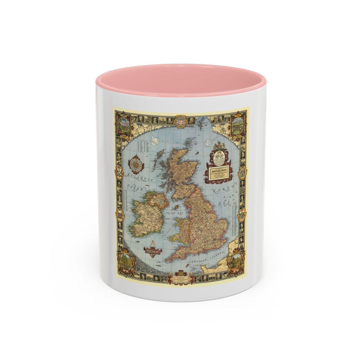 Great Britain - A Modern Pilgrim's Map (1937) (Map) Accent Coffee Mug