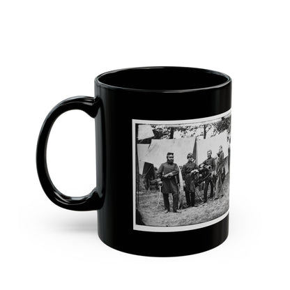 Fair Oaks, Va., Vicinity. Capt. James M. Robertson (Third From Left) And Officers (U.S. Civil War) Black Coffee Mug