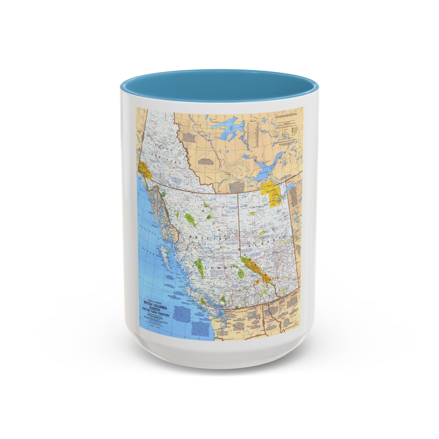 Canada - British Columbia, Alberta & Yukon (1978) (Map) Accent Coffee Mug