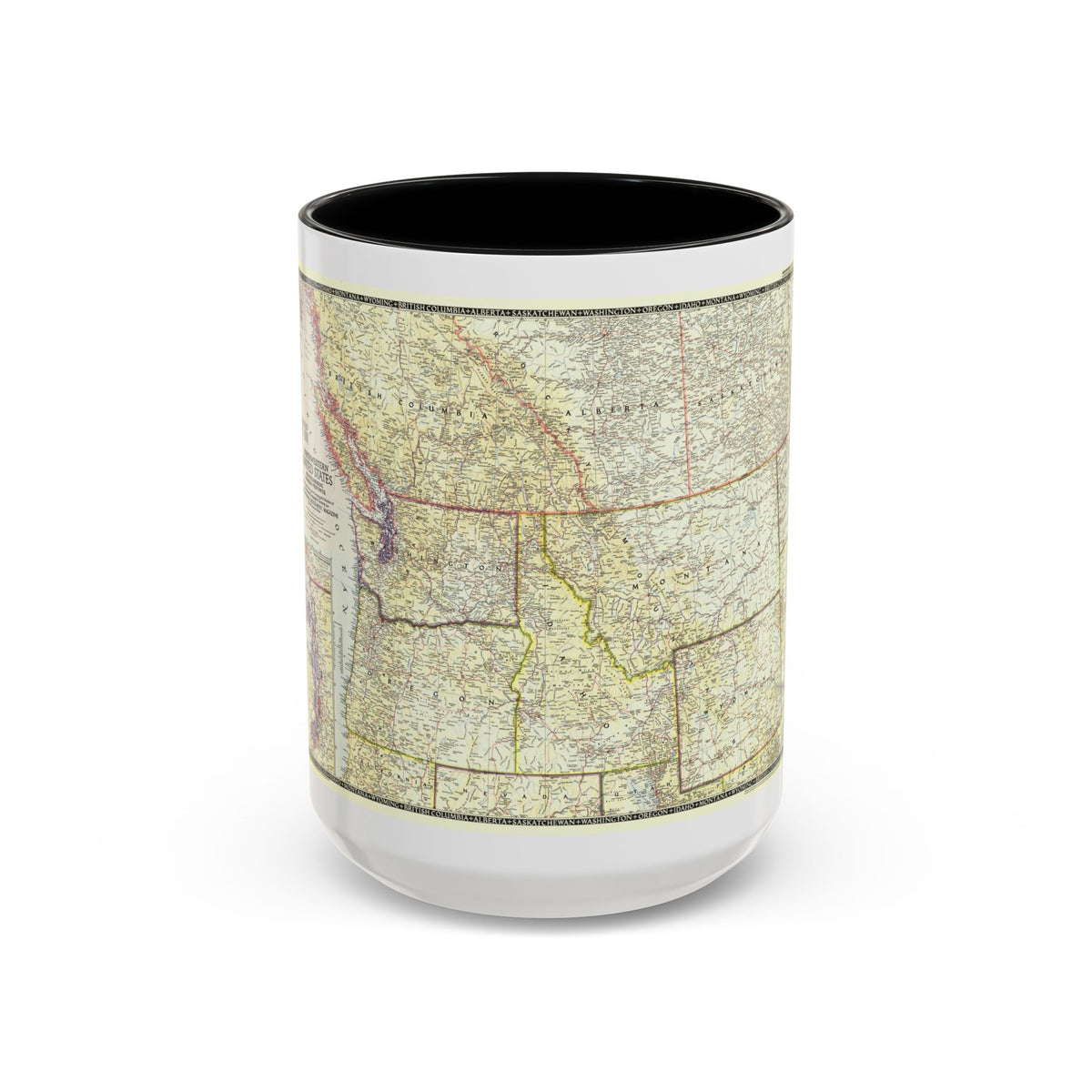 USA - Northwestern (1950) (Map) Accent Coffee Mug