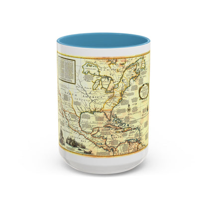 North America - Colonization and Trade (1977) (Map) Accent Coffee Mug