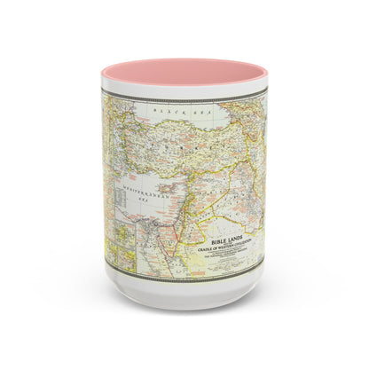 Middle East - Bible Lands and the Cradle of Western Civilization (1946) (Map) Accent Coffee Mug