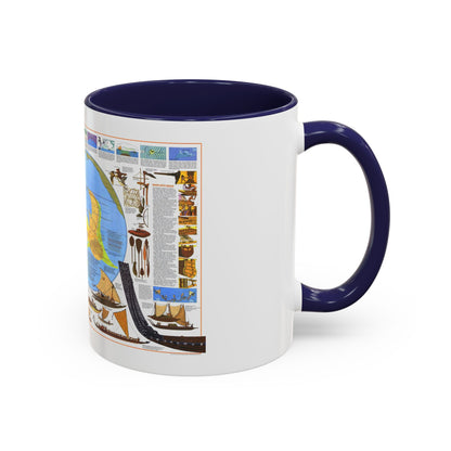 Pacific - Discoverers of the (1974) (Map) Accent Coffee Mug