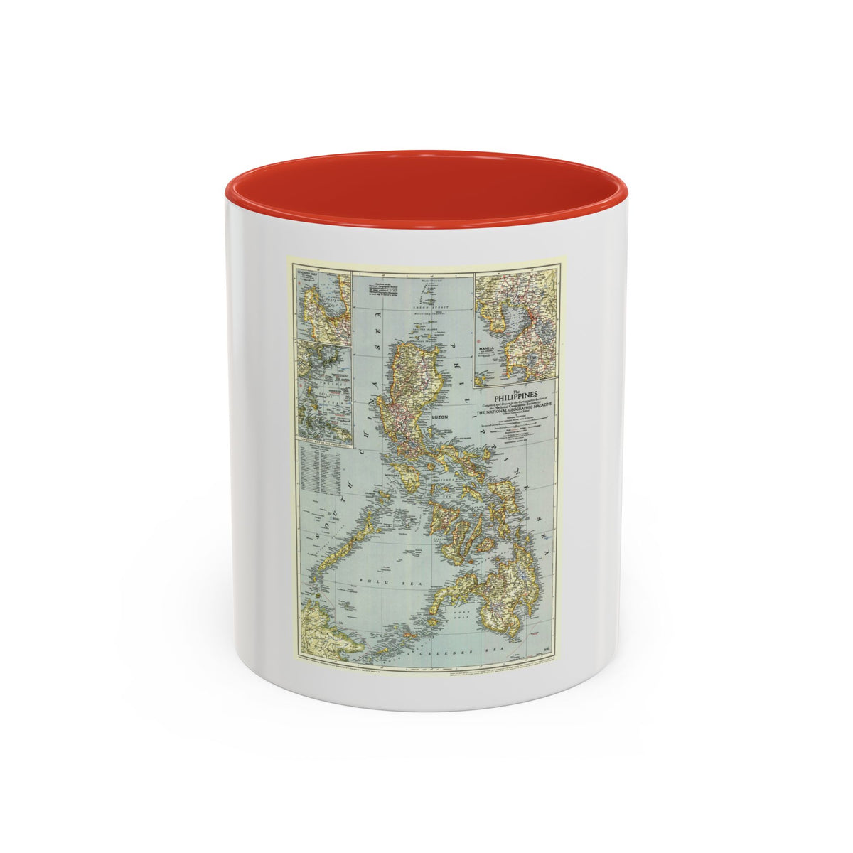 Philippines, The (1945) (Map) Accent Coffee Mug