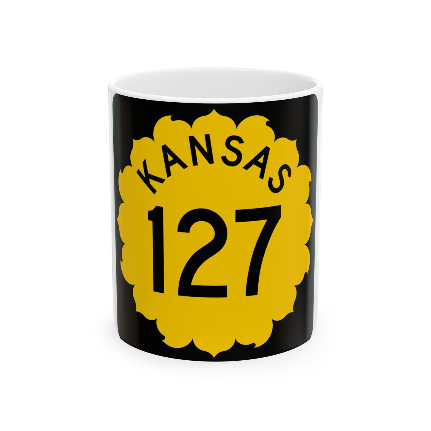 K-127 1962 (Kansas) (Road Sign) White Coffee Mug