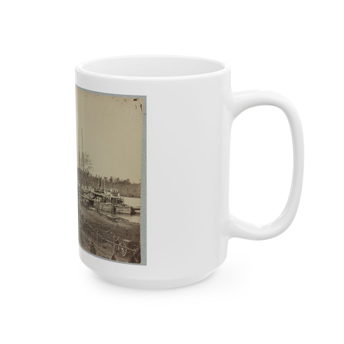 Broadway Landing, Appomattox River, Va., Butler's Signal Tower At Point Of Rocks, In Distance (U.S. Civil War) White Coffee Mug