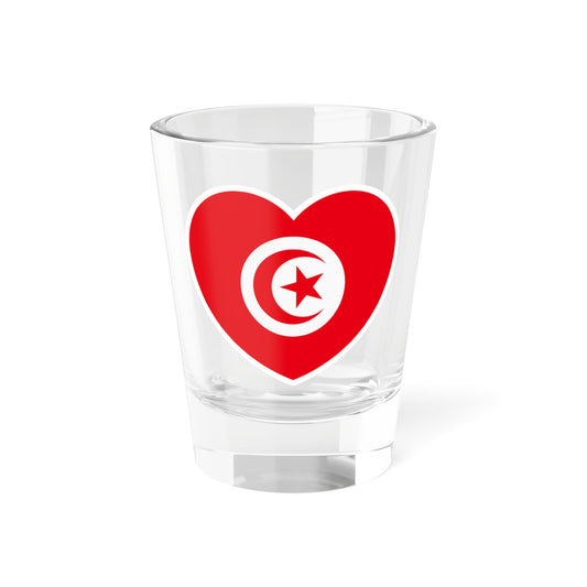 Tunisia flag heart white (Tunisia) Shot Glass 1.5oz