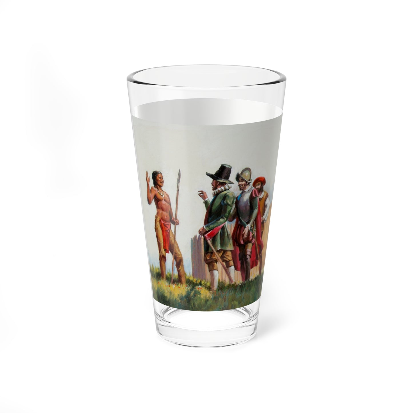 Squanto and the Miracle of Thanksgiving, interior illustrations (15), 2012 (Magazine Illustration) Pint Glass 16oz