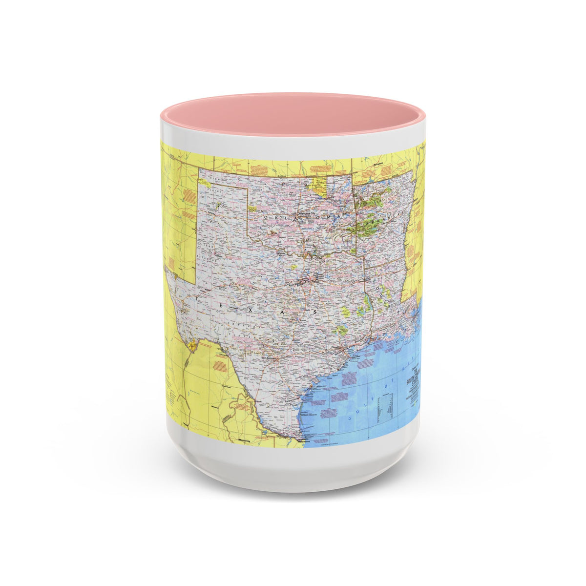 USA - South Central States 1 (1974) (Map) Accent Coffee Mug