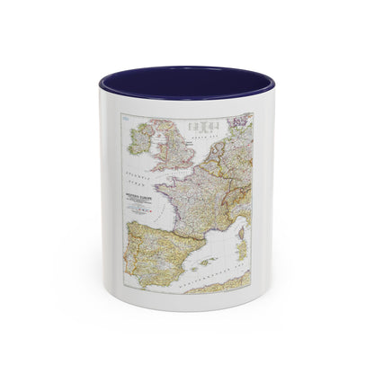 Europe, Western (1950) (Map) Accent Coffee Mug