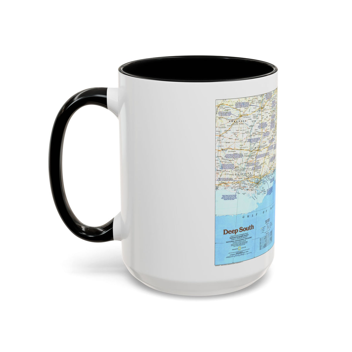 USA - Deep South 1 (1983) (Map) Accent Coffee Mug