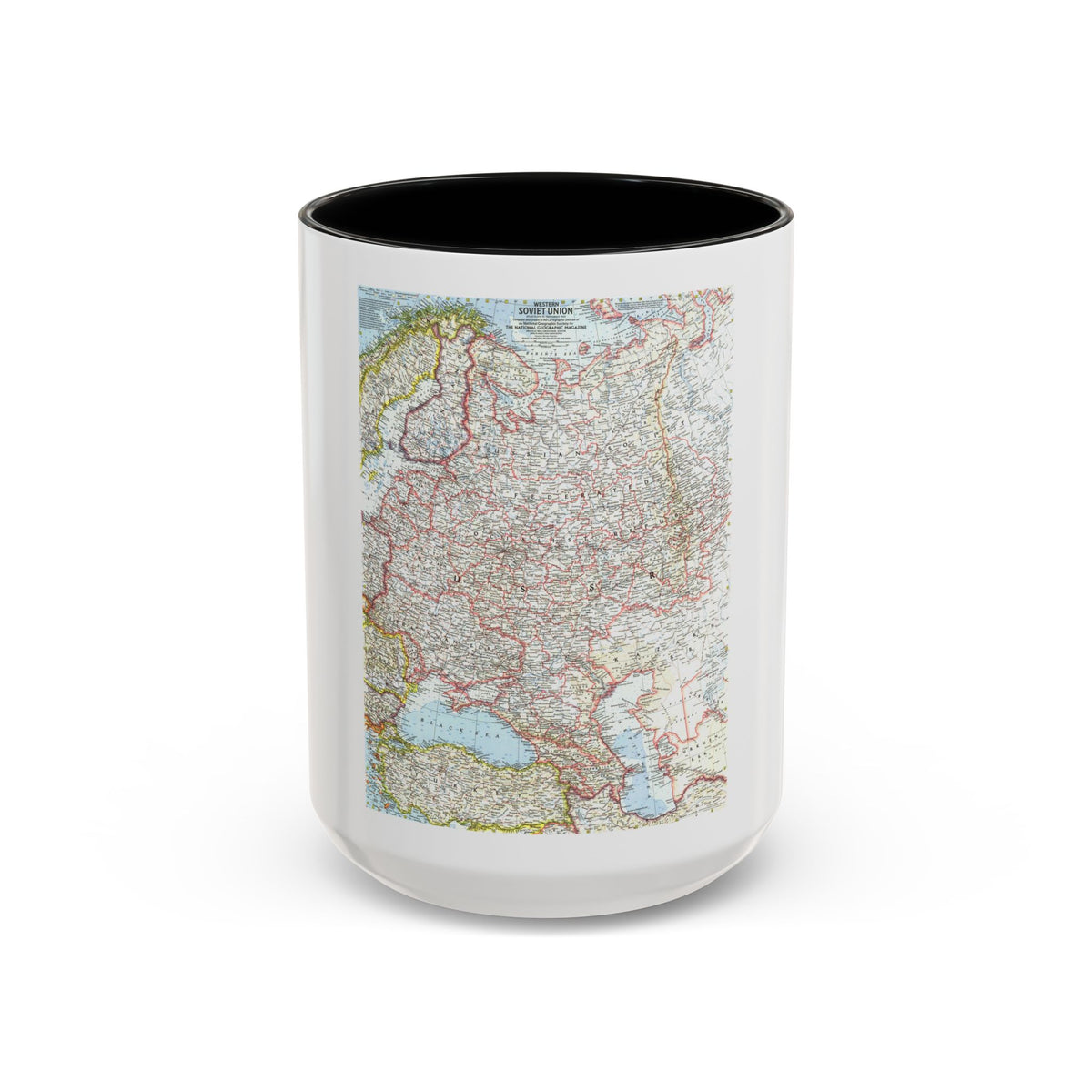 Russia - Western Soviet Union (1959) (Map) Accent Coffee Mug