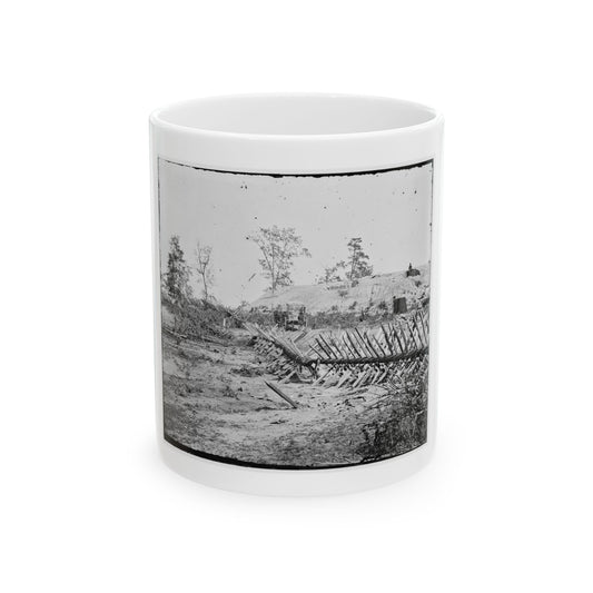 Atlanta, Georgia. Confederate Fortifications. (Shown Is Barnard's Wagon And Portable Darkroom) (U.S. Civil War) White Coffee Mug