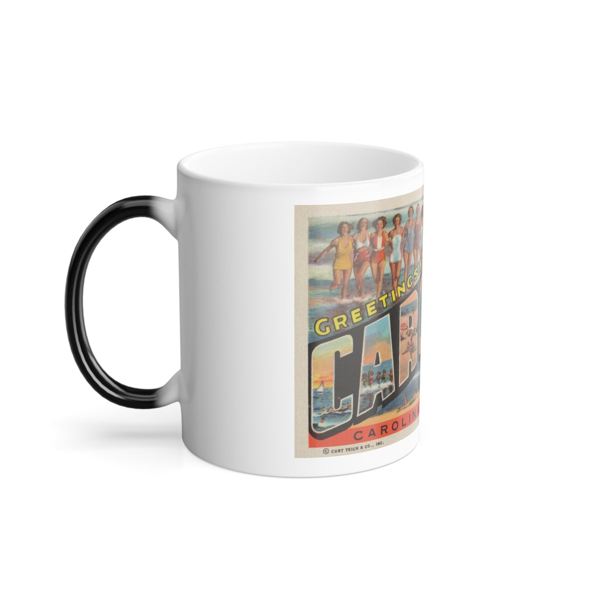 Greetings from Carolina Beach NC (Greeting Postcards) Color Changing Mug 11oz