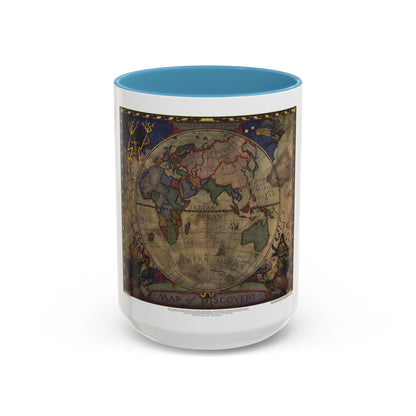 Map of Discovery- Eastern Hemisphere (1928) (Map) Accent Coffee Mug