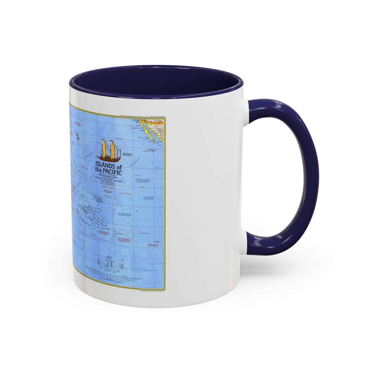 Pacific - Islands of the (1974) (Map) Accent Coffee Mug