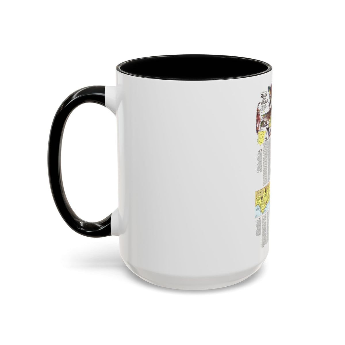 Spain and Portugal - A Traveller's Map 2 (1984) (Map) Accent Coffee Mug