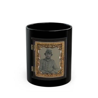Unidentified Soldier In Confederate Uniform And Crescent City Guards Of New Orleans Kepi (U.S. Civil War) Black Coffee Mug