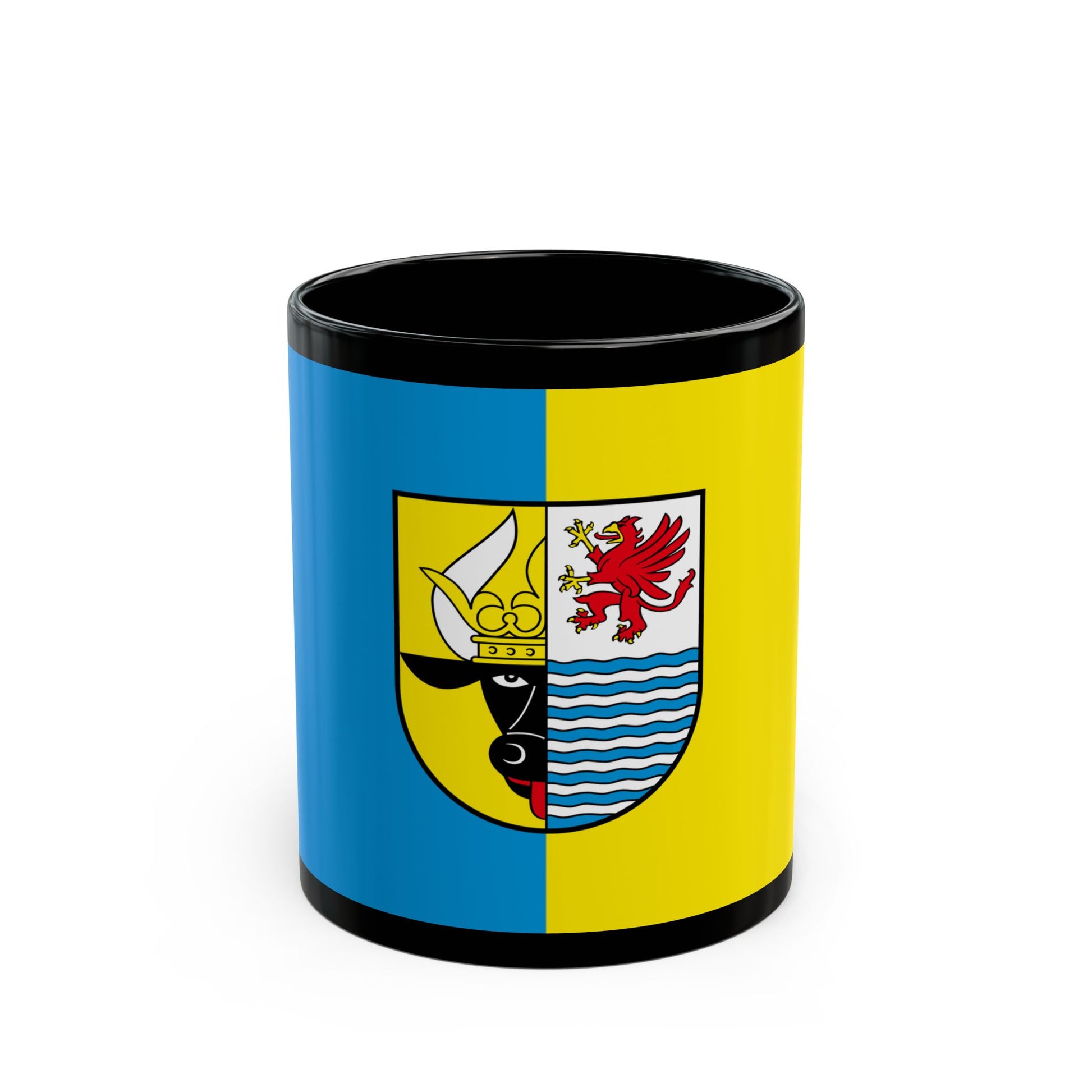 Flag of Mecklenburgische Seenplatte Germany - Black Coffee Mug-11oz-Go Mug Yourself