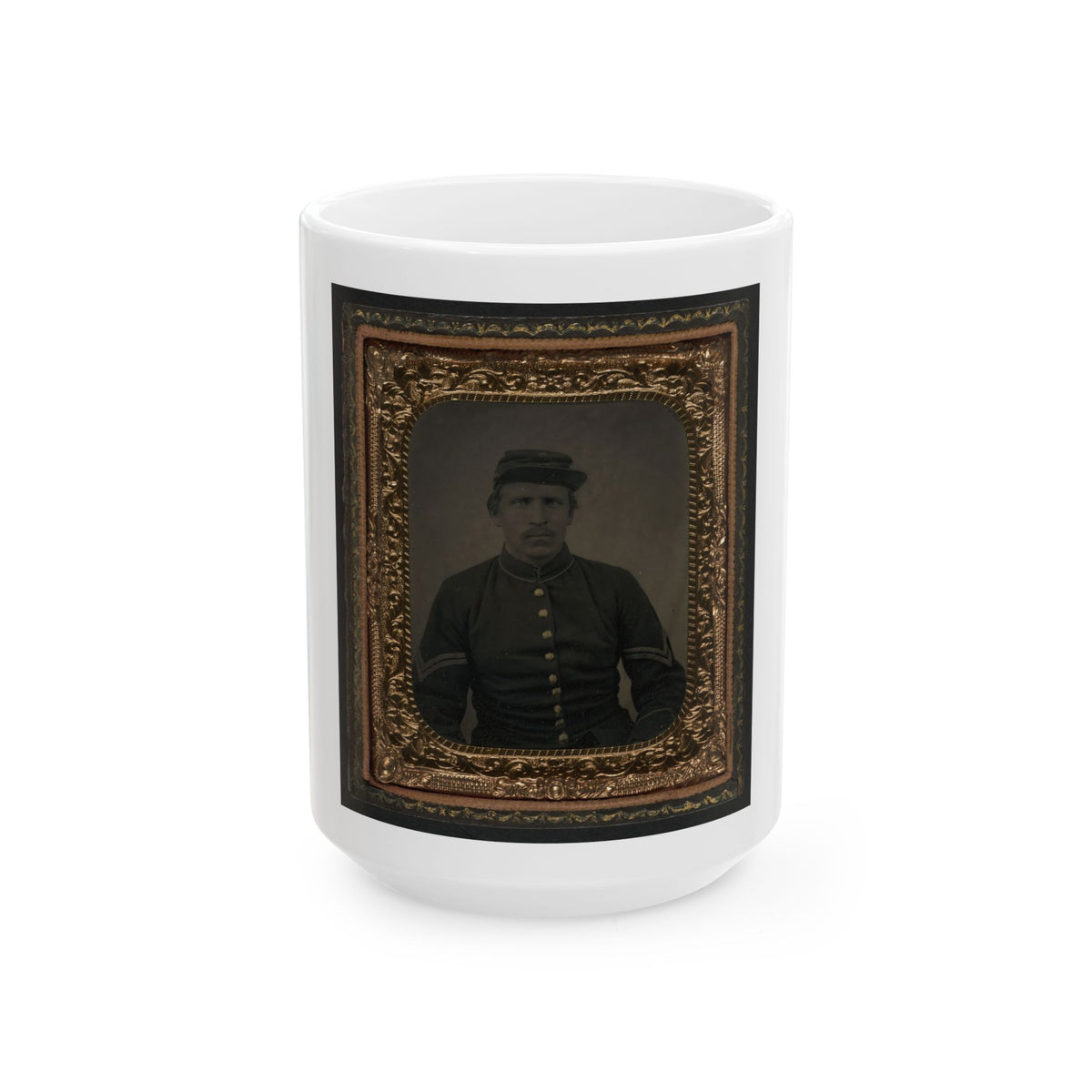 Unidentified Soldier In Union Corporal's Uniform (U.S. Civil War) White Coffee Mug