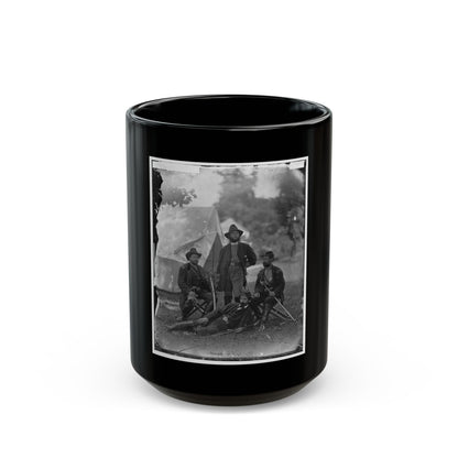 Westover Landing, Va. Col. James H. Childs (Standing) With Other Officers Of The 4th Pennsylvania Cavalry (U.S. Civil War) Black Coffee Mug