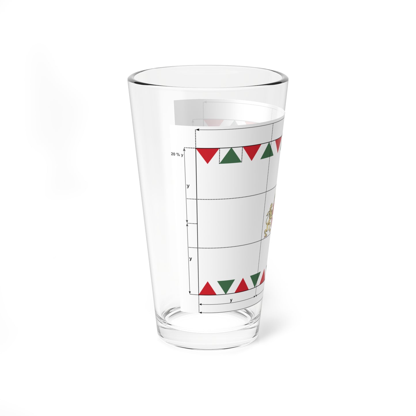 Flag of Budapest construction sheet (Hungary) Pint Glass 16oz