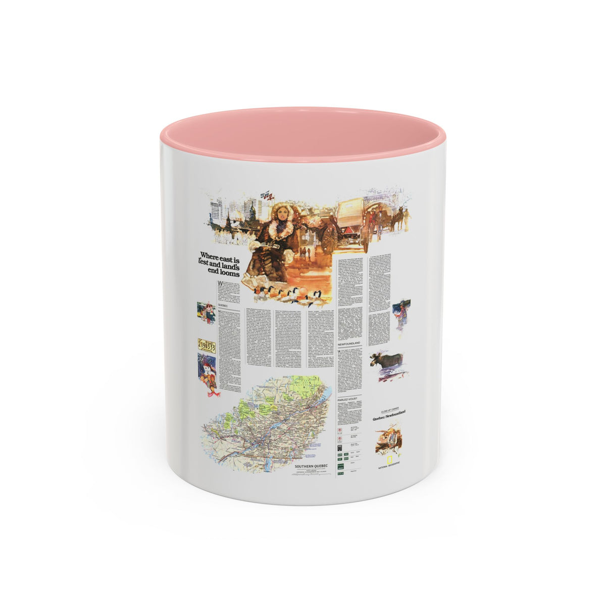 Canada - Quebec-Newfoundland (1980) (Map) Accent Coffee Mug