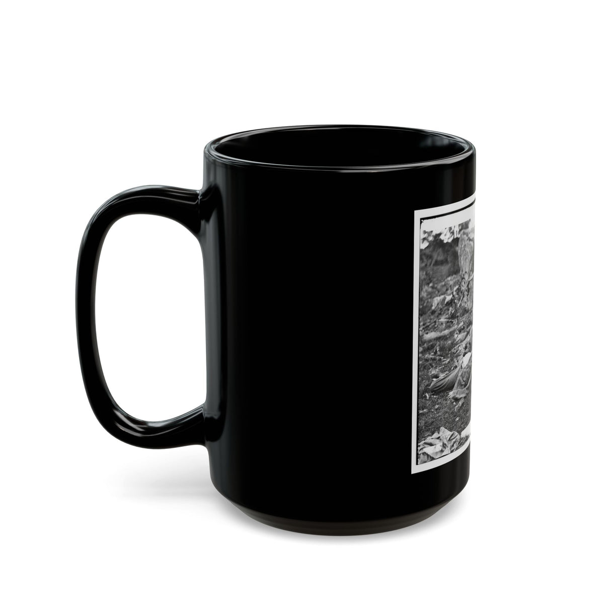 Gettysburg, Pa. Dead Confederate Soldiers In  The Devil's Den (U.S. Civil War) Black Coffee Mug