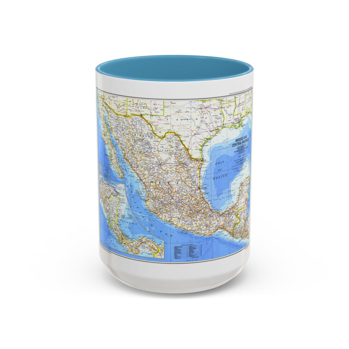 Central America & Mexico (1980) (Map) Accent Coffee Mug