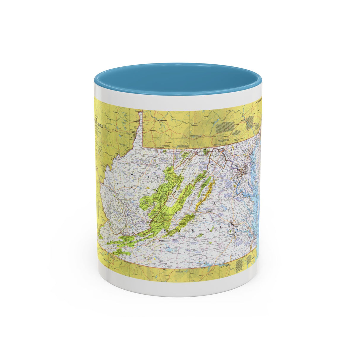 USA - Mid-Atlantic States 1 (1976) (Map) Accent Coffee Mug