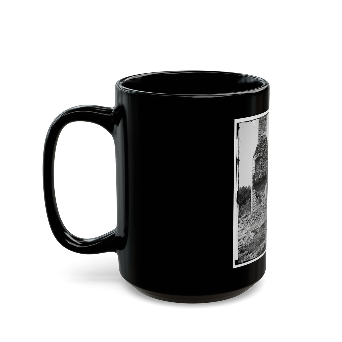 Knoxville, Tenn., Vicinity. Military Bridge At Strawberry Plains And A Fort In The Distance, Seen From North Bank Of The Holston (U.S. Civil War) Black Coffee Mug