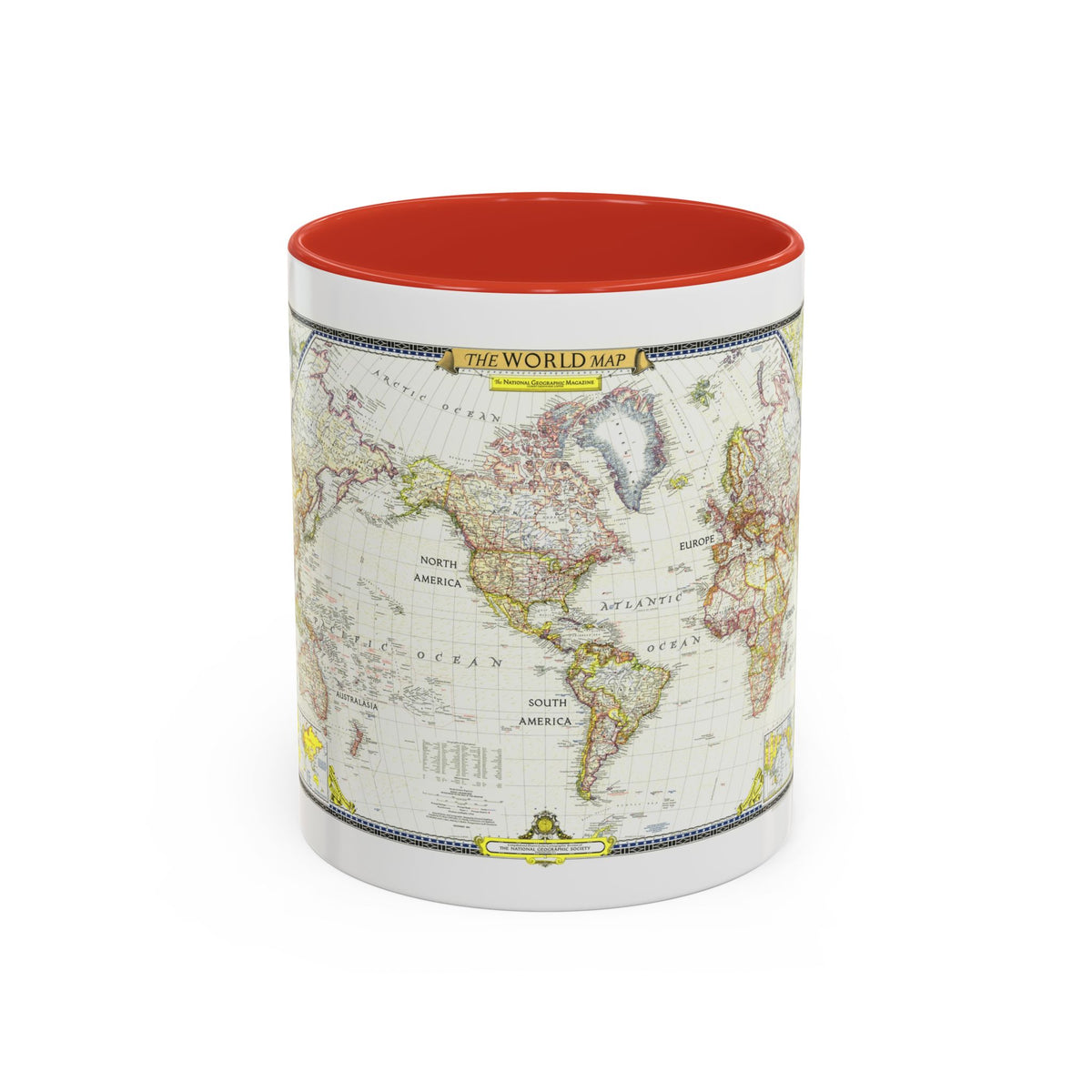 World Map (1951) (Map) Accent Coffee Mug