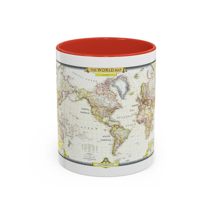 World Map (1951) (Map) Accent Coffee Mug